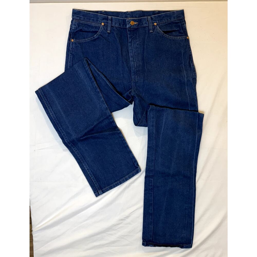 Wrangler Men’s Blue Jeans 38x36 Straight Leg 100% Cotton Classic Denim
